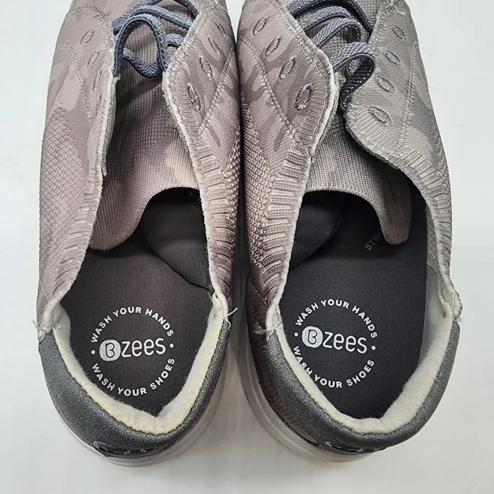 Bzees Golden Knit Slip-on Sneakers Gray Camo‎ Casual Shoes 9M